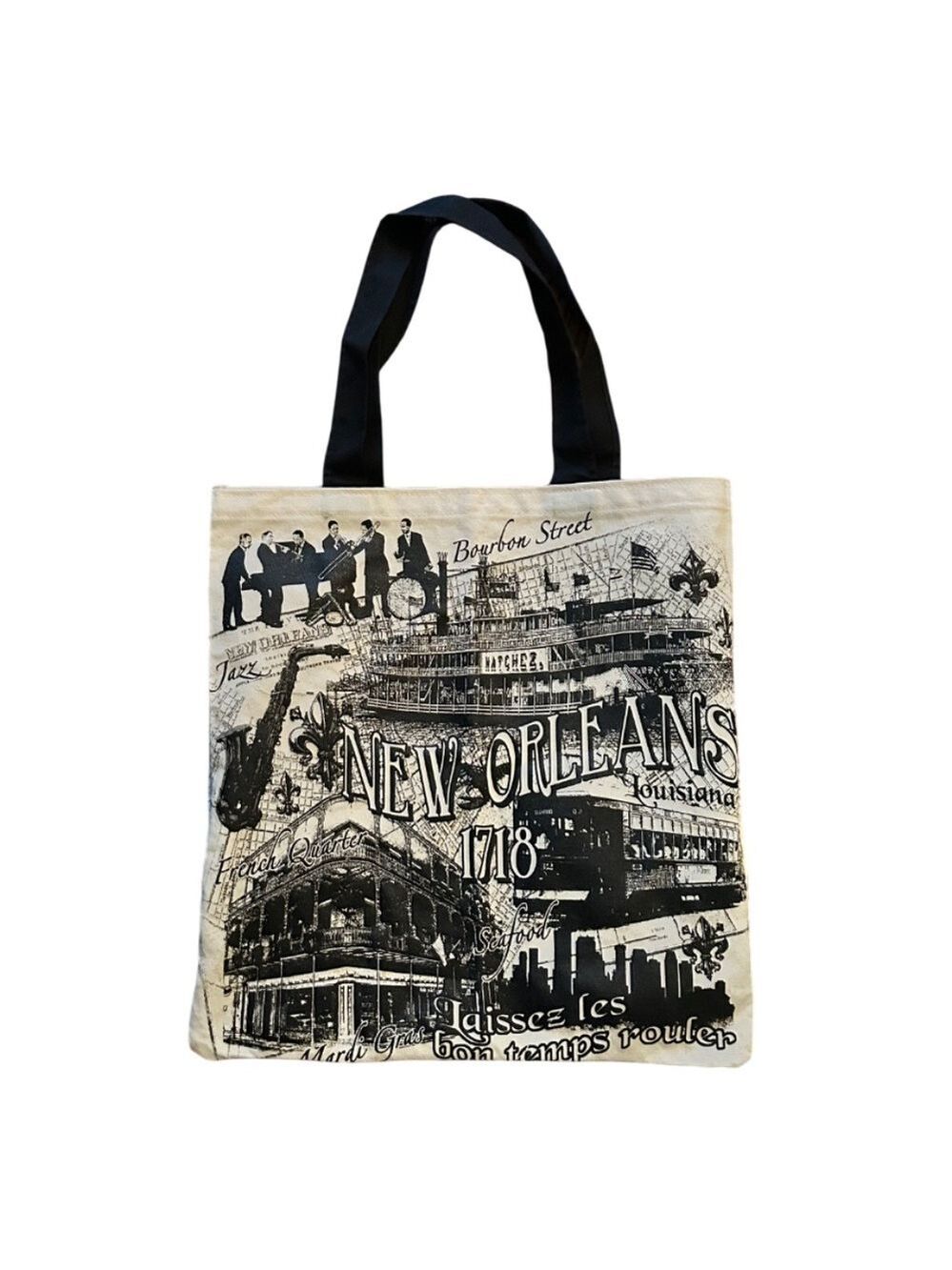 New Orleans Graphic Canvas Tote Bag